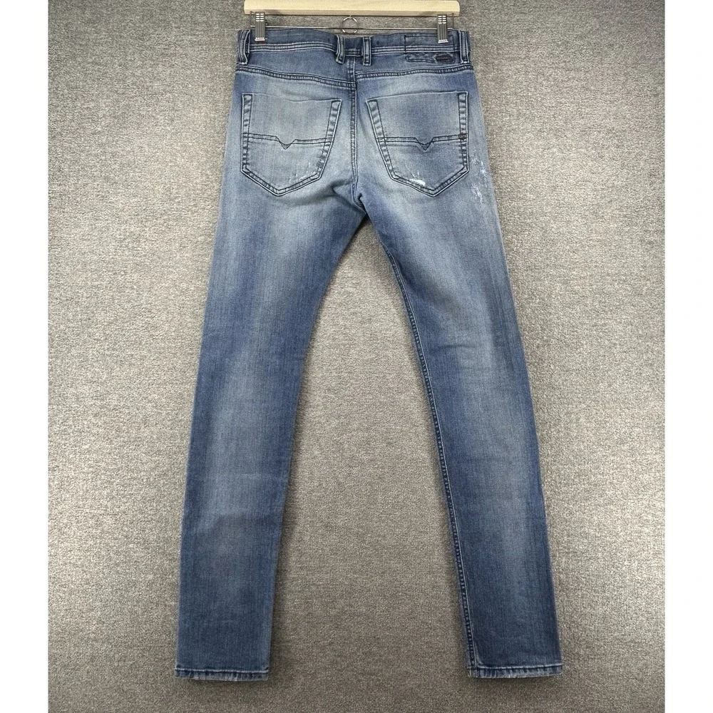 Diesel Tepphar Slim Carrot Jeans Men Size 28x32 Blue Denim Distressed Italy